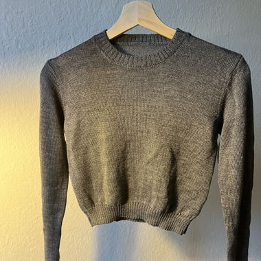Strickpullover Crop Grau