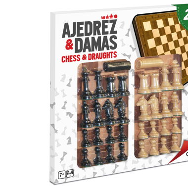 Jeu d'échecs et dames classique en bois ( NEUF )