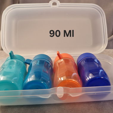 Boite avec 4 Bouteille Tupperware 90 ml Neuf