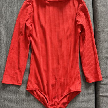 Body côtelé rouge