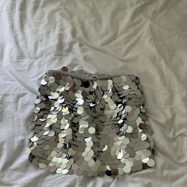 pailetten rock silber