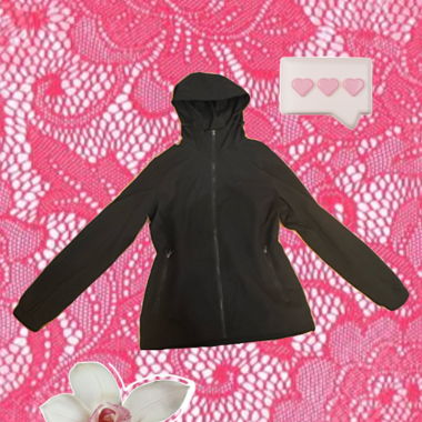 Schwarze Kapuzenjacke