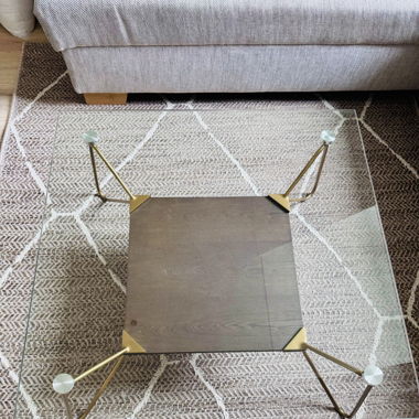 Glass coffee table