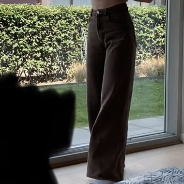 Jeans marron wide-leg