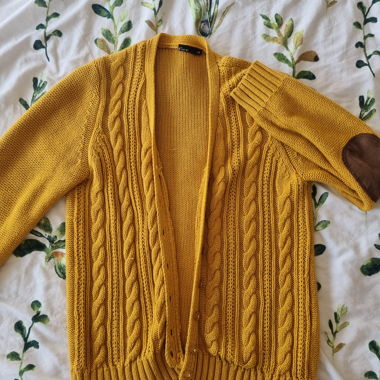 Gilet en maille moutarde