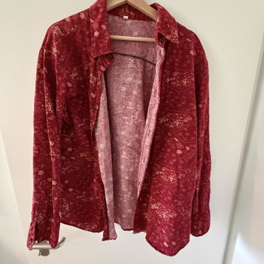 Chemise vintage à motif cachemire rouge