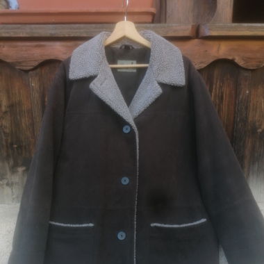 Manteau vintage brun en daim