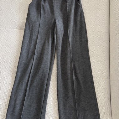 Pantalon décontracté gris à jambes larges