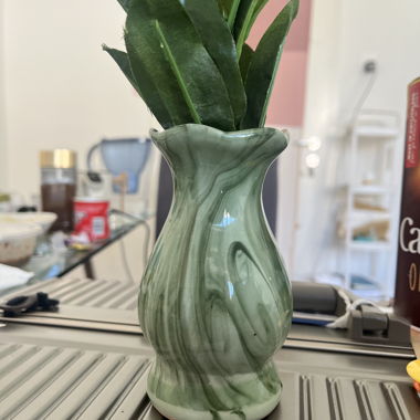 Vase and fake flowers