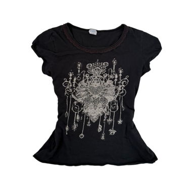 Oasis schwarz grafisches T-Shirt Vintage Y2K