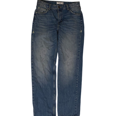 Mid-rise straight leg jeans