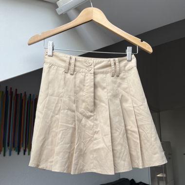 Beige Plaid Skirt