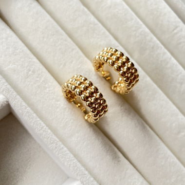 Vergoldete 18 k Edelstahl Ohrringe Neu 2