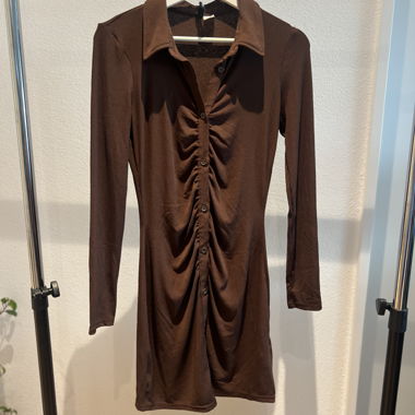 Vestito lungo H&M a maniche lunghe marrone
