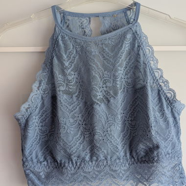 Blue lace tank top