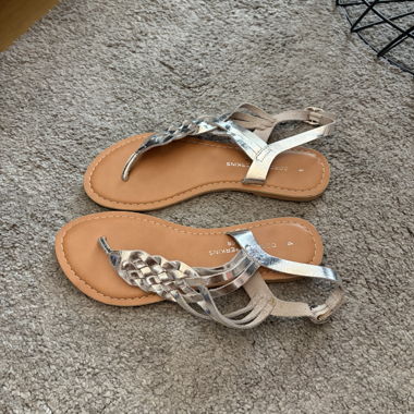 Silver Strappy Sandals