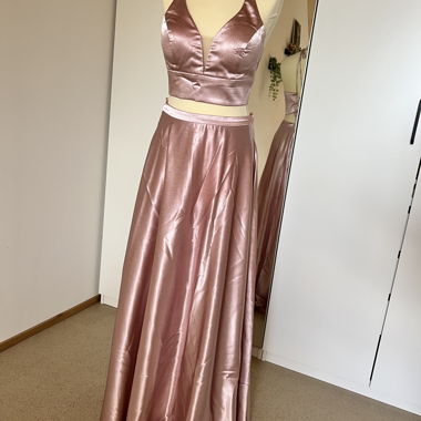 Set due pezzi in raso rosa