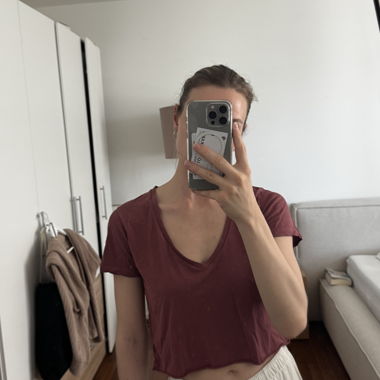 T-shirt court bordeaux