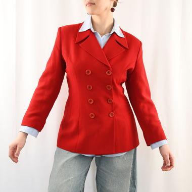 Blazer sartoriale vintage rosso ciliegia, Sakko, Giacca