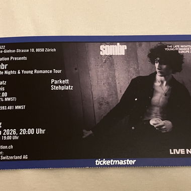 Sombr Tickets Zürich 20.02.26