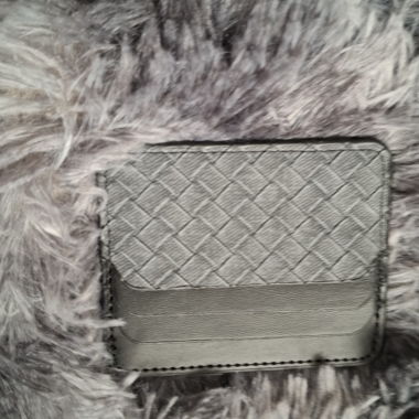 Grey woven card holder