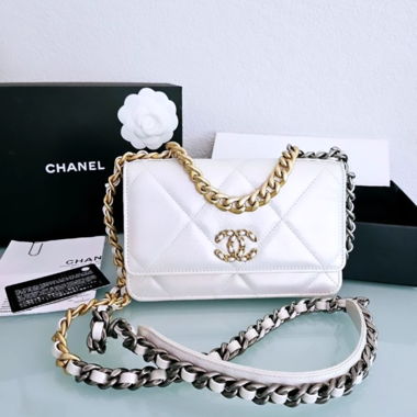 Chanel WOC argento-bianco iridescente