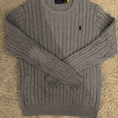 Maglione a trecce Polo Ralph Lauren azzurro chiaro