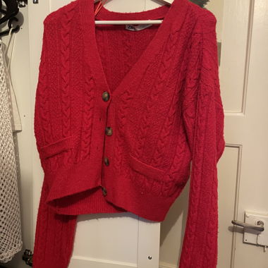 ZARA roter Strickcardigan S