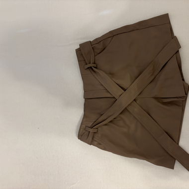 Ledershorts beige