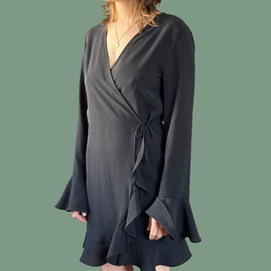 H&M Wickelkleid schwarz Grösse M