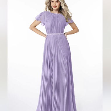 Lila plissiertes Langkleid AZAZIE