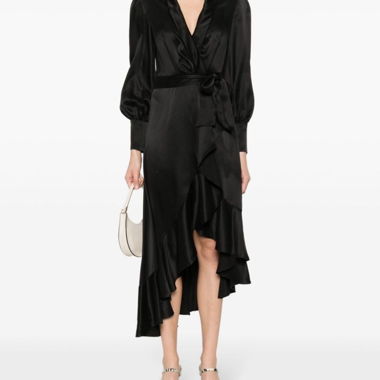 Zimmermann Midi Silk Wrap Wickelkleid 