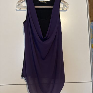 Lilac Sleeveless Top with Waterfall Neckline