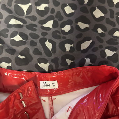 Red Patent Leather Pants Missue XXS