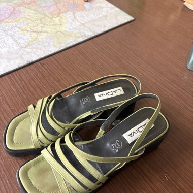 Ladiva green slingback sandals