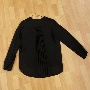 Yessica Bluse Gr. 40 Spitze und Falten schwarz