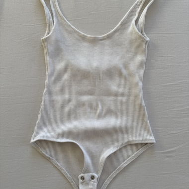 Body côtelé blanc