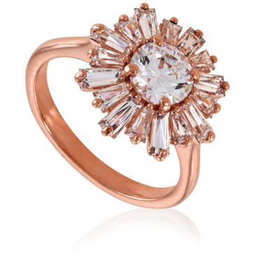 Anello oro rosa pietre Swarovski