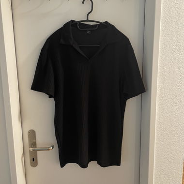 Schwarzes Poloshirt XL
