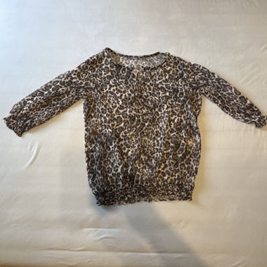 Leopardenmuster Bluse mit 3/4-Ärmeln