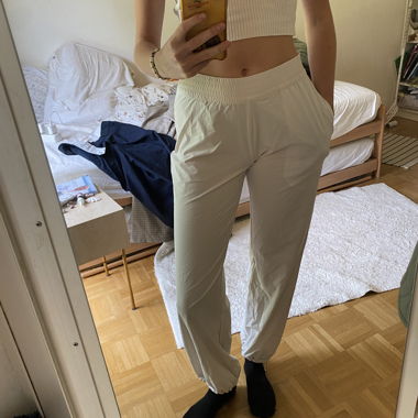 white sweatpants 