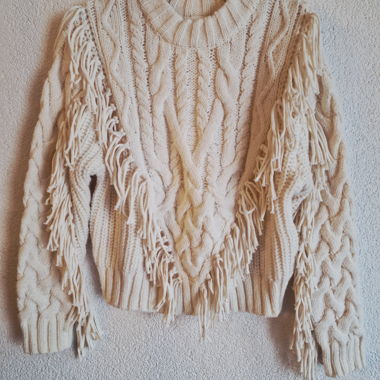 Pull en maille à franges