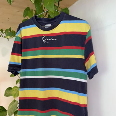Karl Kani Streifen T-Shirt, Gr. M, Vintage Style