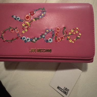Love Moschino Tasche mit Blumen Schriftzug