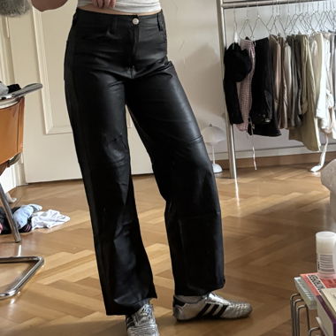 Bershka black leather pants