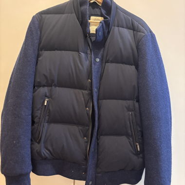 Maurizio Baldassari giacca imbottita navy cashmere