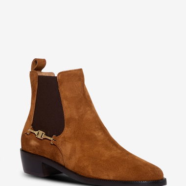 SALVATORE FERRAGAMO Stivaletti Chelsea in suede EU38