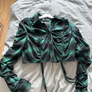 Checked Cropped Shirt