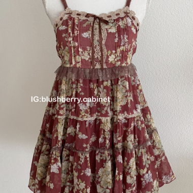 Axes Femme Rotes Blumen-Babydoll Grösse S/kleines M
