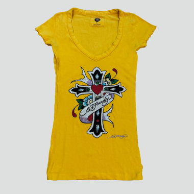 Vintage Ed Hardy cross long dress